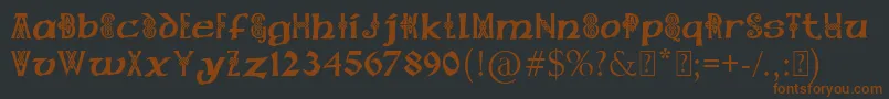 Czcionka PaulsCelticFont1 – brązowe czcionki na czarnym tle