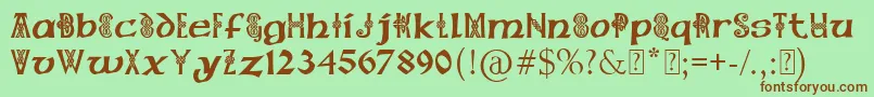 PaulsCelticFont1 Font – Brown Fonts on Green Background