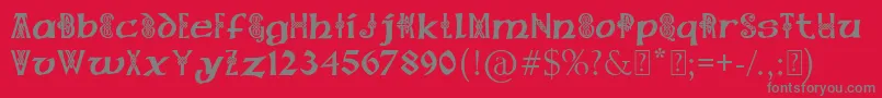 PaulsCelticFont1 Font – Gray Fonts on Red Background