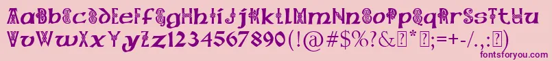 PaulsCelticFont1 Font – Purple Fonts on Pink Background