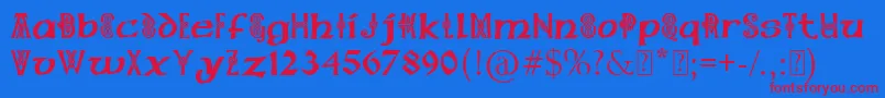 PaulsCelticFont1 Font – Red Fonts on Blue Background