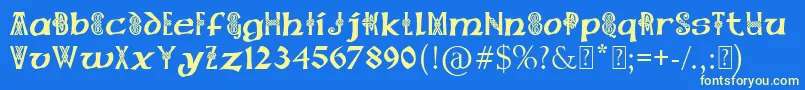 PaulsCelticFont1 Font – Yellow Fonts on Blue Background