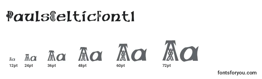 PaulsCelticFont1 Font Sizes