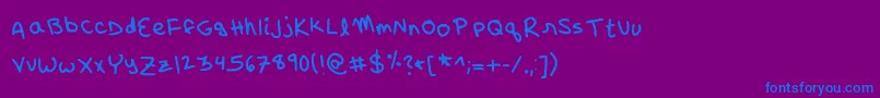 フォントRiley – 紫色の背景に青い文字