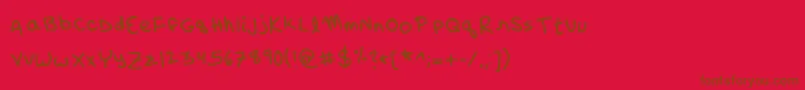 Czcionka Riley – brązowe czcionki na czerwonym tle