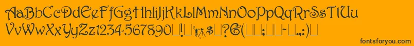 Harringt Font – Black Fonts on Orange Background