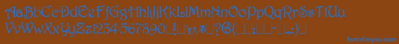Harringt Font – Blue Fonts on Brown Background