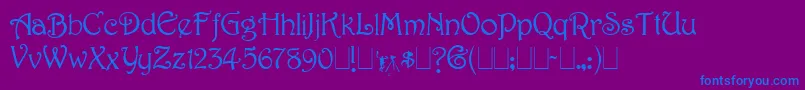 Harringt Font – Blue Fonts on Purple Background