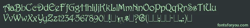 フォントHarringt – 黒い背景に緑の文字