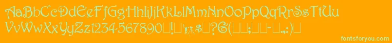Harringt Font – Green Fonts on Orange Background