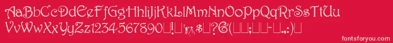 Harringt Font – Pink Fonts on Red Background