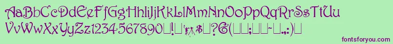 Harringt Font – Purple Fonts on Green Background