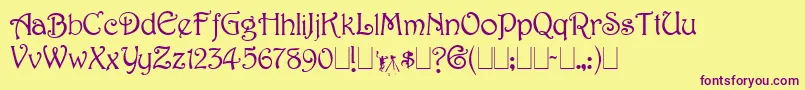 Harringt Font – Purple Fonts on Yellow Background