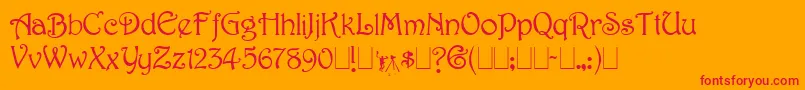 Harringt Font – Red Fonts on Orange Background