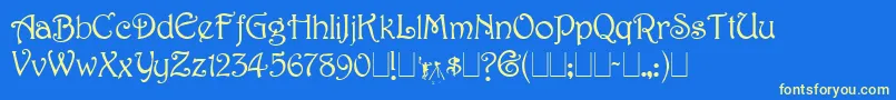 Harringt Font – Yellow Fonts on Blue Background