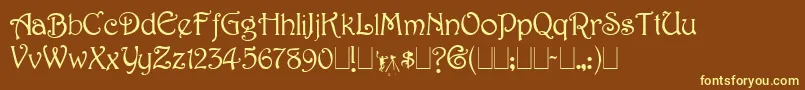 Harringt Font – Yellow Fonts on Brown Background