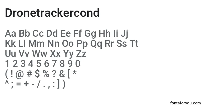 Schriftart Dronetrackercond – Alphabet, Zahlen, spezielle Symbole