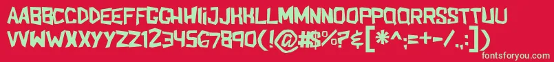 Shakeandbake Font – Green Fonts on Red Background