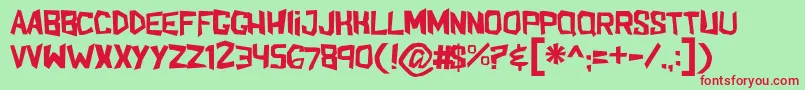 Shakeandbake Font – Red Fonts on Green Background