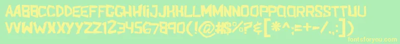 Shakeandbake Font – Yellow Fonts on Green Background