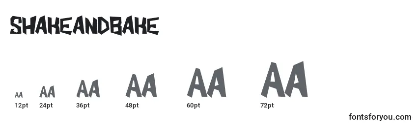 Shakeandbake Font Sizes