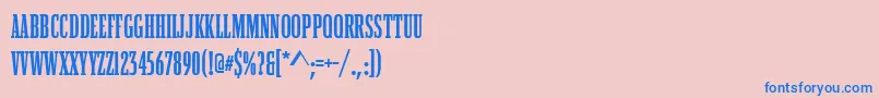 BostonCompressedBold Font – Blue Fonts on Pink Background