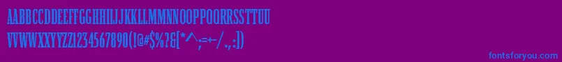 Czcionka BostonCompressedBold – niebieskie czcionki na fioletowym tle