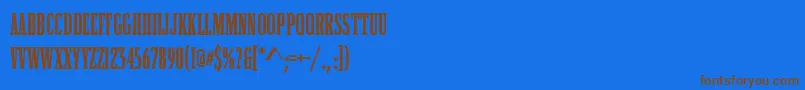 Lisätietoja BostonCompressedBold-fontista BostonCompressedBold-fontti – ruskeat fontit sinisellä taustalla
