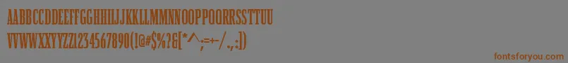 フォントBostonCompressedBold – 茶色の文字が灰色の背景にあります。