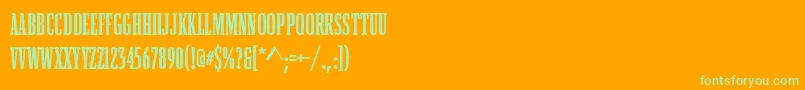 Police BostonCompressedBold – polices vertes sur fond orange