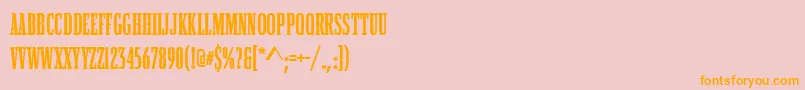 Fonte BostonCompressedBold – fontes laranjas em um fundo rosa