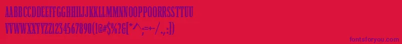 BostonCompressedBold Font – Purple Fonts on Red Background