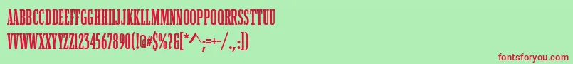 BostonCompressedBold Font – Red Fonts on Green Background