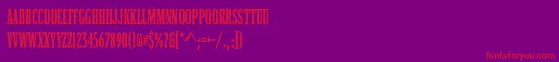 BostonCompressedBold Font – Red Fonts on Purple Background