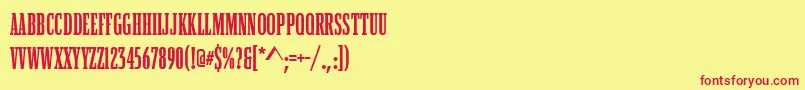 BostonCompressedBold Font – Red Fonts on Yellow Background