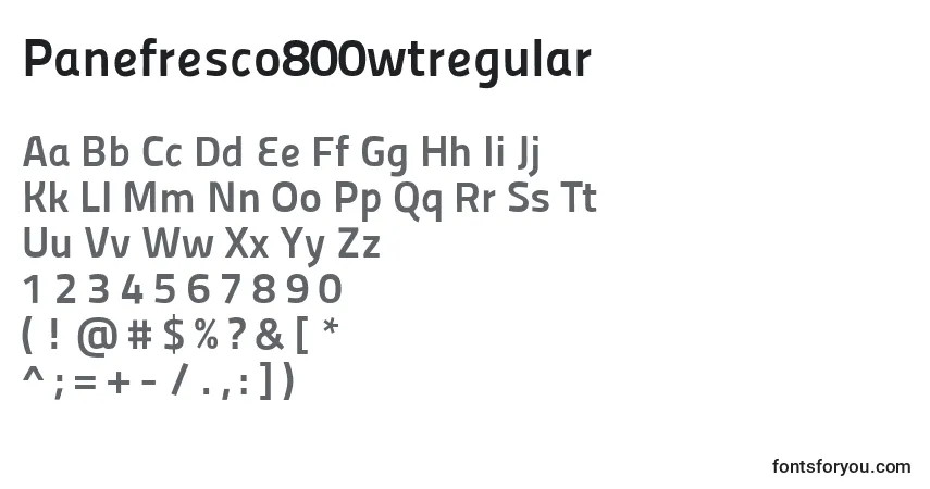 Fuente Panefresco800wtregular - alfabeto, números, caracteres especiales