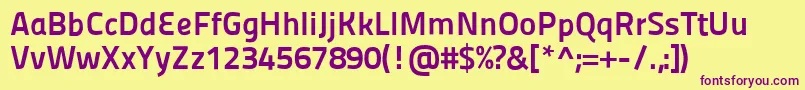 Panefresco800wtregular Font – Purple Fonts on Yellow Background