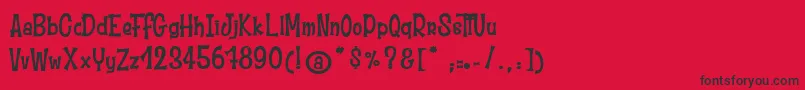 MoustacheClub2-Schriftart – Schwarze Schriften auf rotem Hintergrund