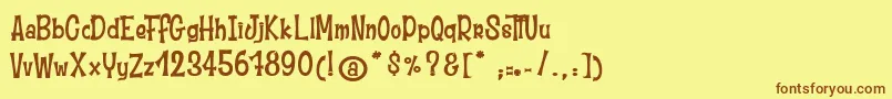 MoustacheClub2 Font – Brown Fonts on Yellow Background