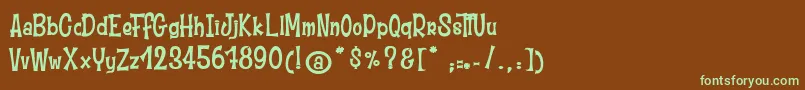 MoustacheClub2 Font – Green Fonts on Brown Background