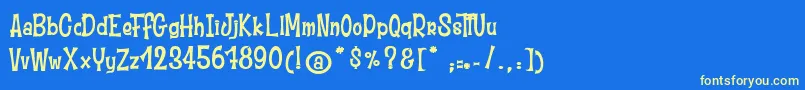 MoustacheClub2 Font – Yellow Fonts on Blue Background