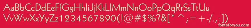 フォントGeo231n – 赤い背景に緑の文字
