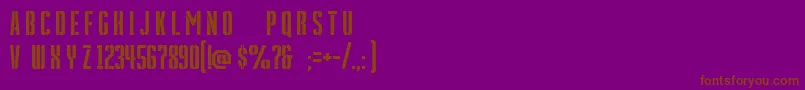 Шрифт GrenadestencilFreeForPersonalUseOnly – коричневые шрифты на фиолетовом фоне