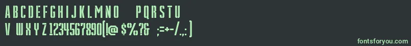 Шрифт GrenadestencilFreeForPersonalUseOnly – зелёные шрифты на чёрном фоне