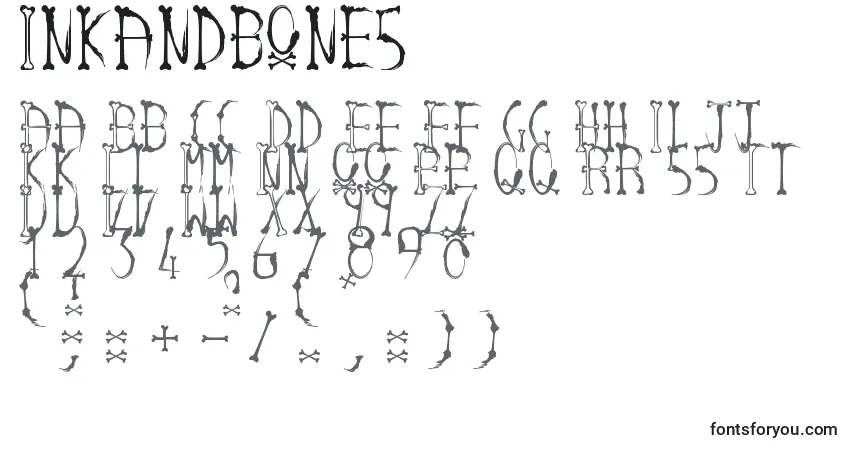 Police Inkandbones - Alphabet, Chiffres, Caractères Spéciaux