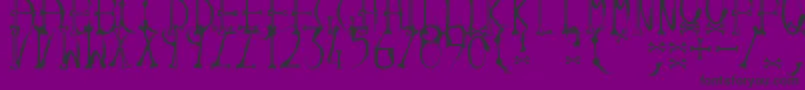 フォントInkandbones – 紫の背景に黒い文字