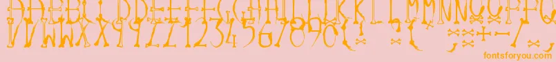 Inkandbones-Schriftart – Orangefarbene Schriften auf rosa Hintergrund