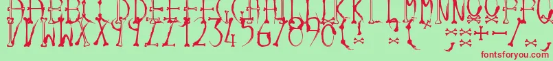 Inkandbones Font – Red Fonts on Green Background