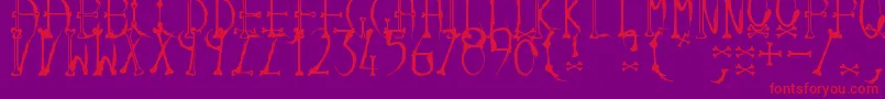 Inkandbones Font – Red Fonts on Purple Background