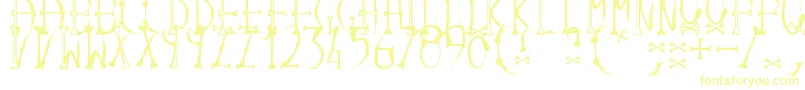 Inkandbones Font – Yellow Fonts on White Background